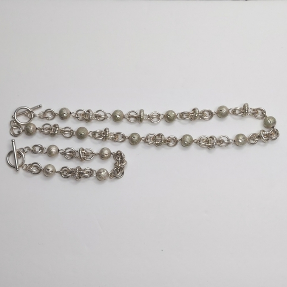 Silver-tone Fashion Necklace and Bracelet Set - Picture 2 of 9
